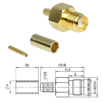 SMA Crimp Jack RG174