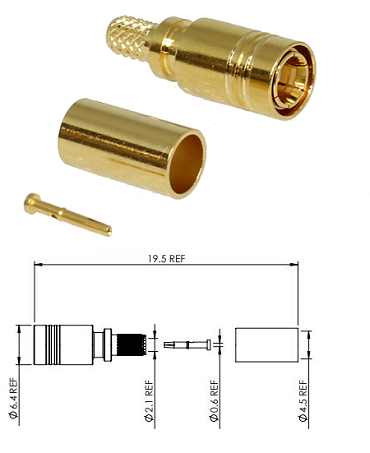 SMB Straight Plug (Indent Crimp) BT3002