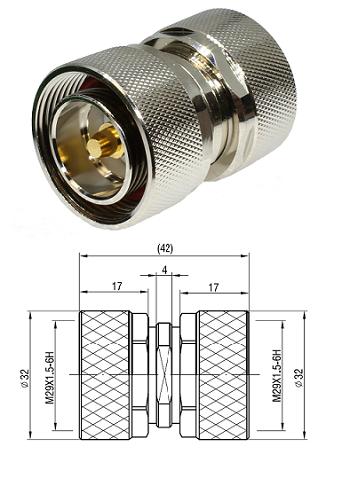 Adaptor 7/16 Plug/Plug