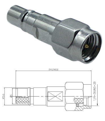 SMA Male to QMA Female Adapter