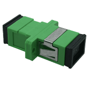 SC/SC Adaptor SM APC Simplex, with flange, green