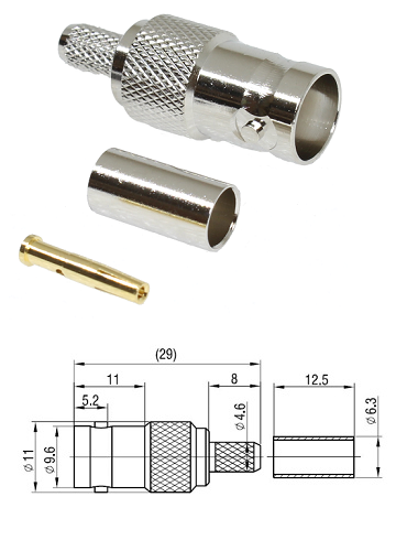 BNC Crimp Jack RG58, LMR195