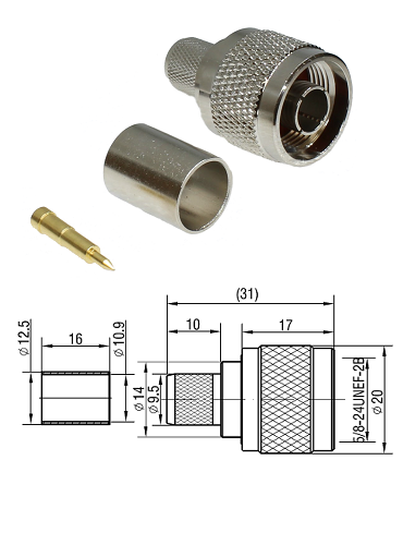 N Type Crimp Plug LMR400