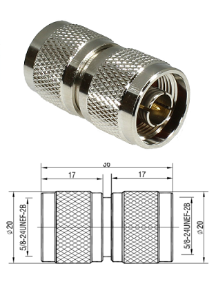 N Type Plug/Plug Straight Adaptor