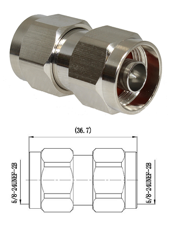 N Type Plug/Plug Straight Adaptor (Hex)