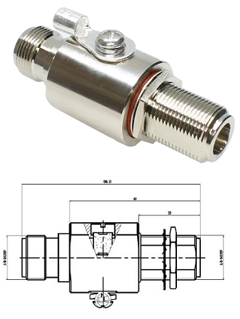 N Female/Female B/H GDT Lighting Arrester (DC-3GHz) 230v