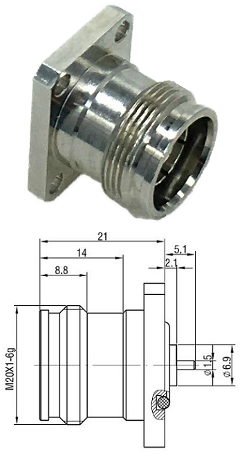 4.3/10 Jack 4 Hole Square Flange