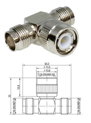 TNC Jack/Plug/Jack T-Adaptor