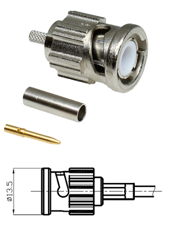 BNC Crimp Plug 0.25/1.45/2.6