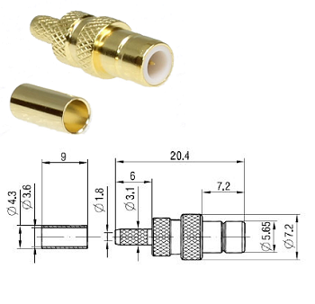 SMB 75 ohm Straight Jack RG179