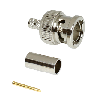 BNC HDTV 12G SDI Crimp Plug, Nickel Plated, Belden 1855A, Belden 4855R, Belden 1855ENH