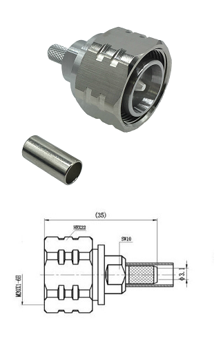 4.3/10 Easy-Fit Crimp Plug RG58