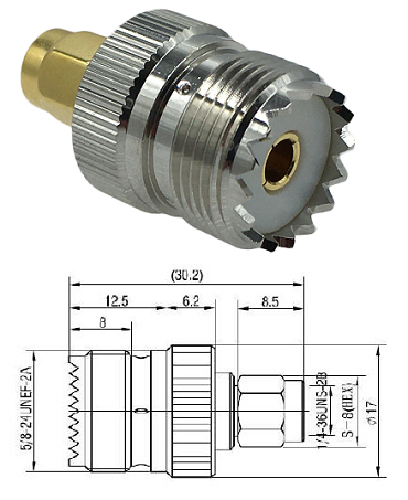 SMA Plug - UHF Jack